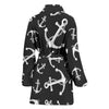 Anchor Black White Women Bath Robe-JTAMIGO.COM