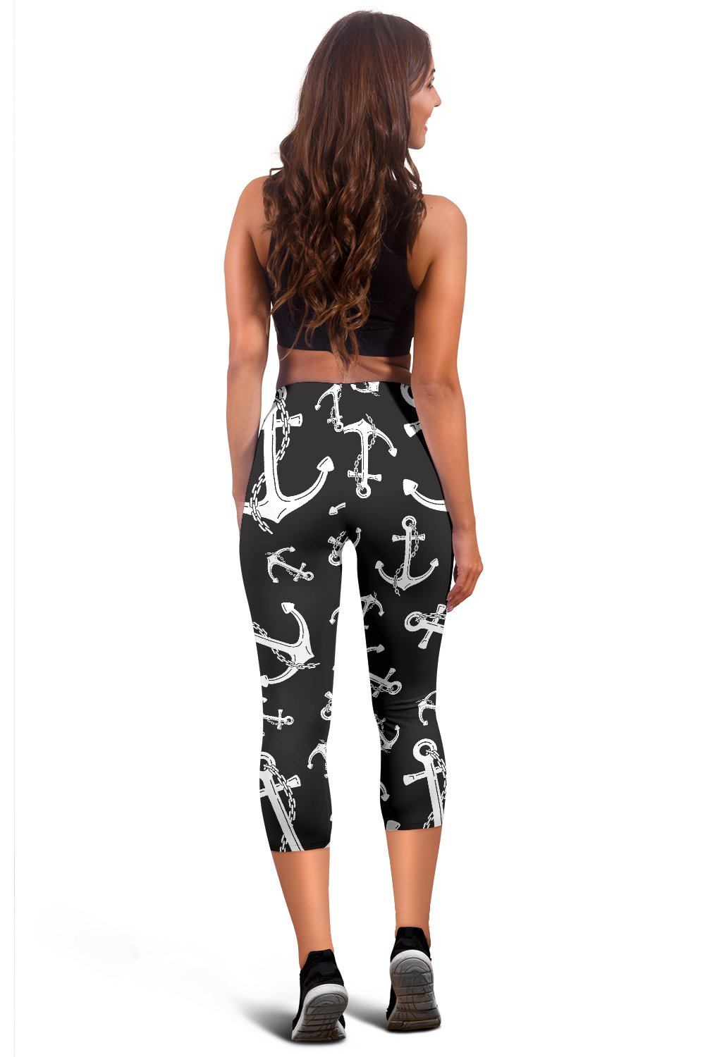 Anchor Black White Women Capris