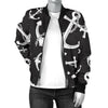 Anchor Black White Women Casual Bomber Jacket