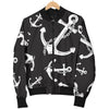 Anchor Black White Women Casual Bomber Jacket
