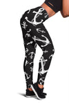 Anchor Black White Women Leggings