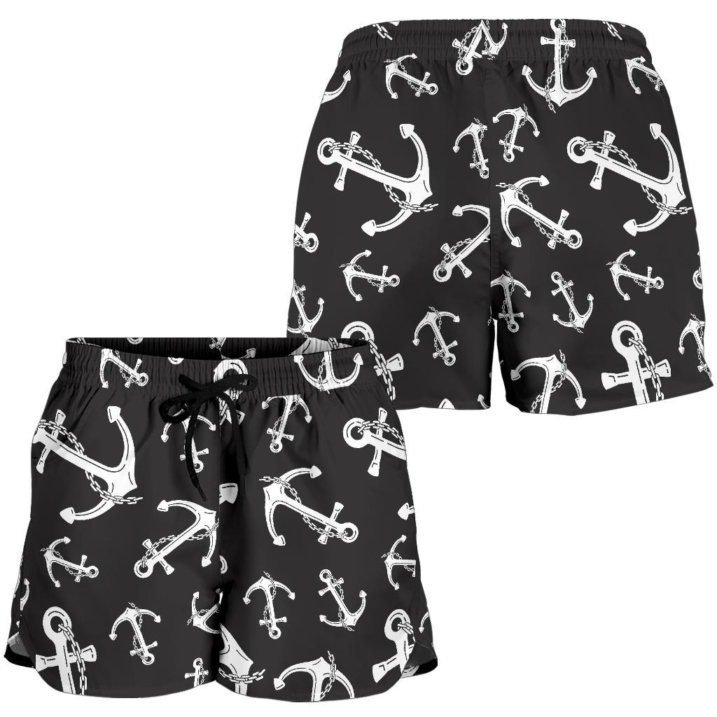 Anchor Black White Women Shorts-JTAMIGO.COM