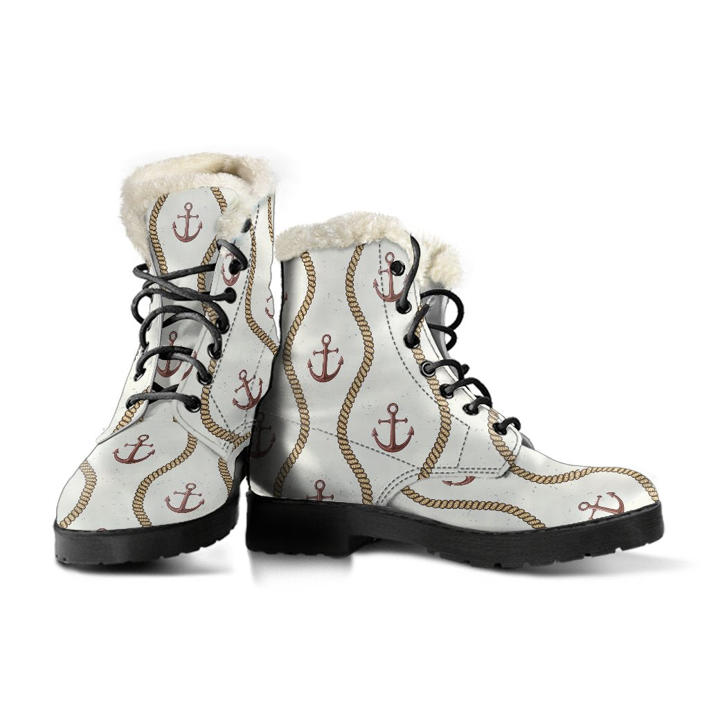 Anchor Classic Faux Fur Leather Boots-JTAMIGO.COM