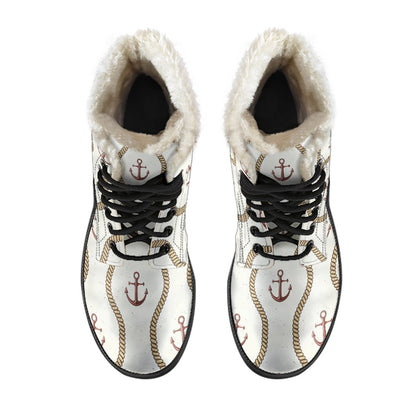 Anchor Classic Faux Fur Leather Boots-JTAMIGO.COM