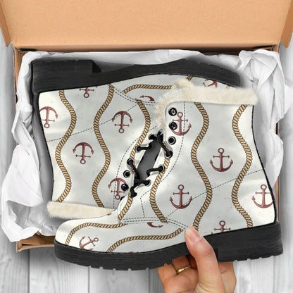 Anchor Classic Faux Fur Leather Boots-JTAMIGO.COM