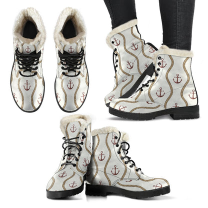 Anchor Classic Faux Fur Leather Boots-JTAMIGO.COM