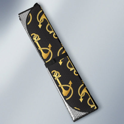 Anchor Gold Pattern Car Sun Shade For Windshield