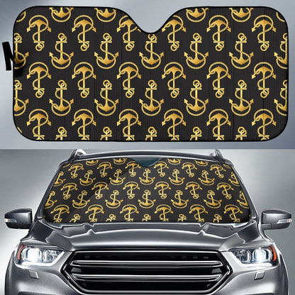 Anchor Gold Pattern Car Sun Shade For Windshield