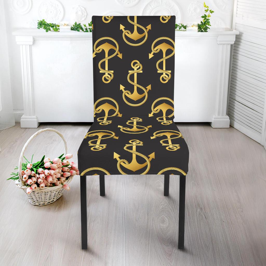 Anchor Gold Pattern Dinning Chair Slipper-JTAMIGO.COM