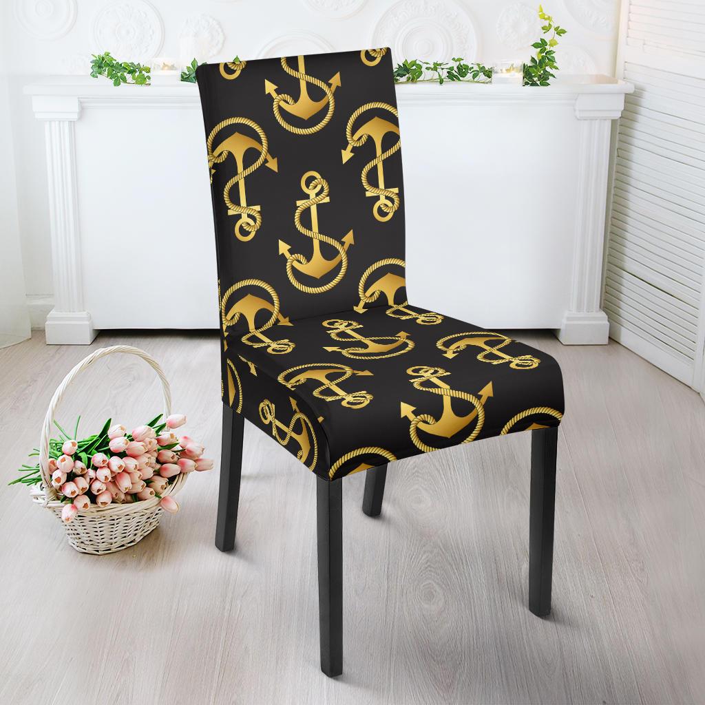 Anchor Gold Pattern Dinning Chair Slipper-JTAMIGO.COM