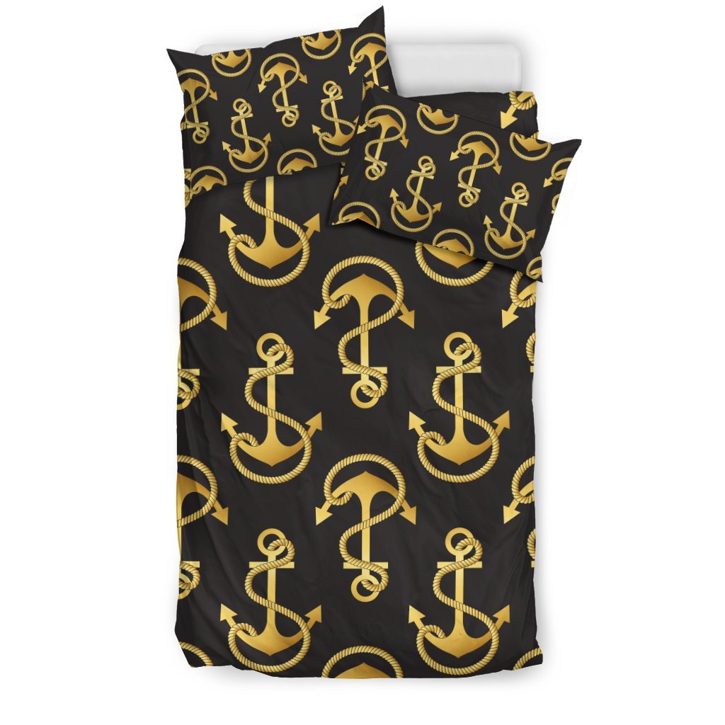 Anchor Gold Pattern Duvet Cover Bedding Set