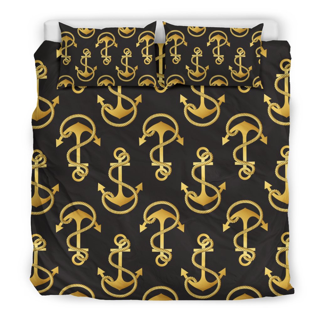 Anchor Gold Pattern Duvet Cover Bedding Set