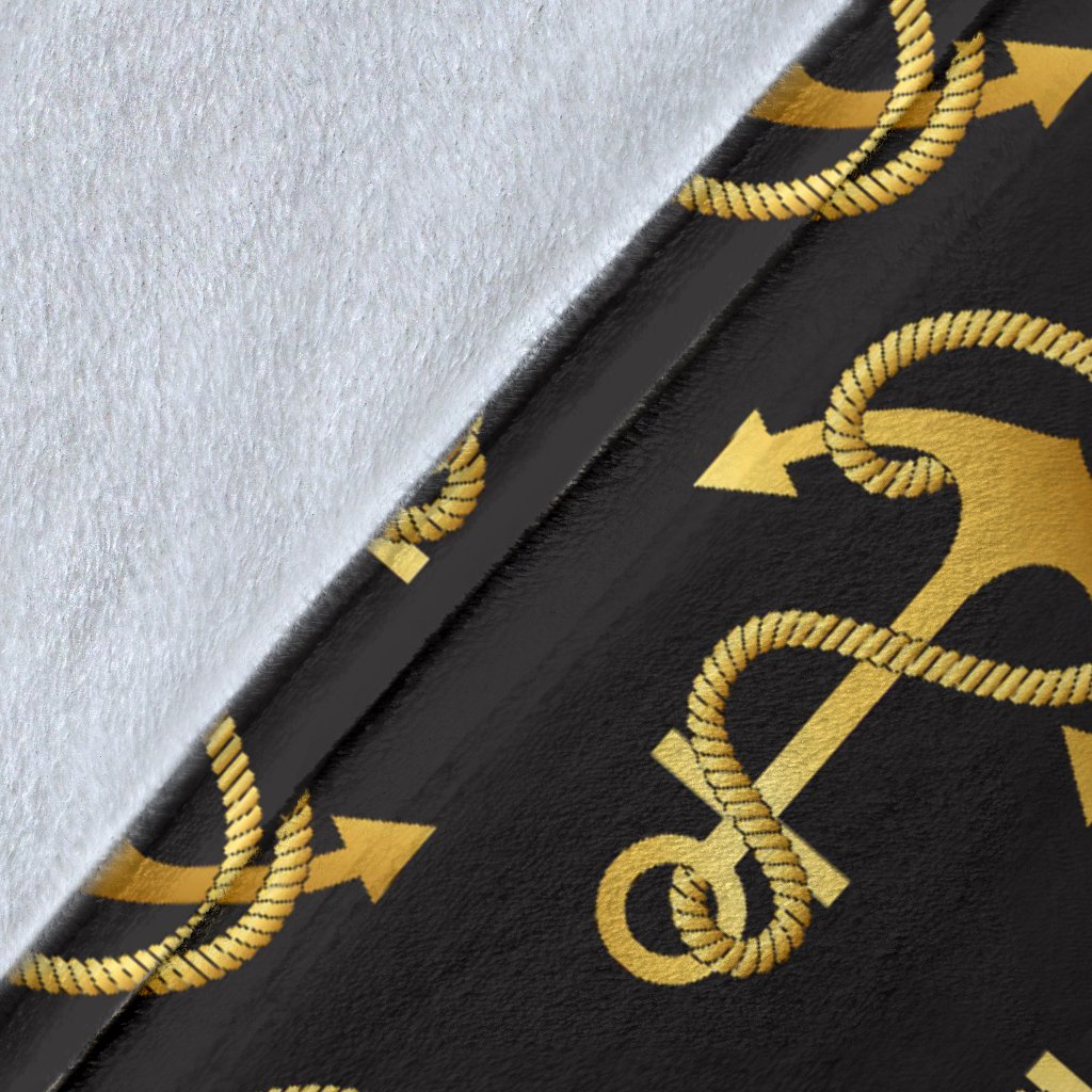 Anchor Gold Pattern Fleece Blanket