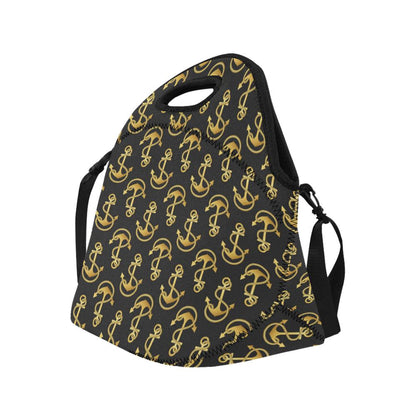 Anchor Gold Pattern Neoprene Lunch Bag (Model 1669)(Large)-JTAMIGO.COM