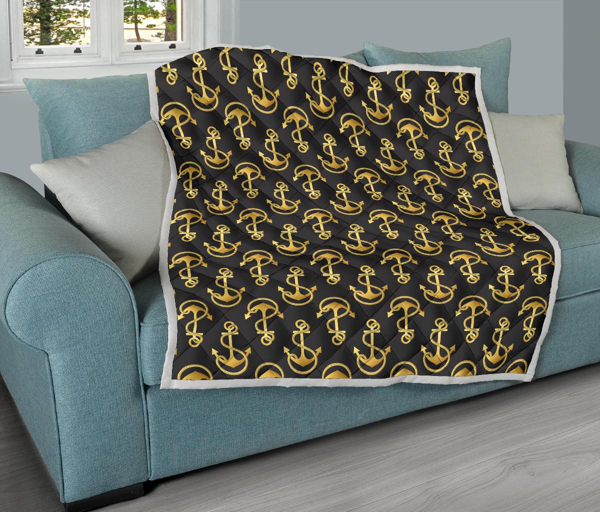 Anchor Gold Pattern Premium Quilt-JTAMIGO.COM