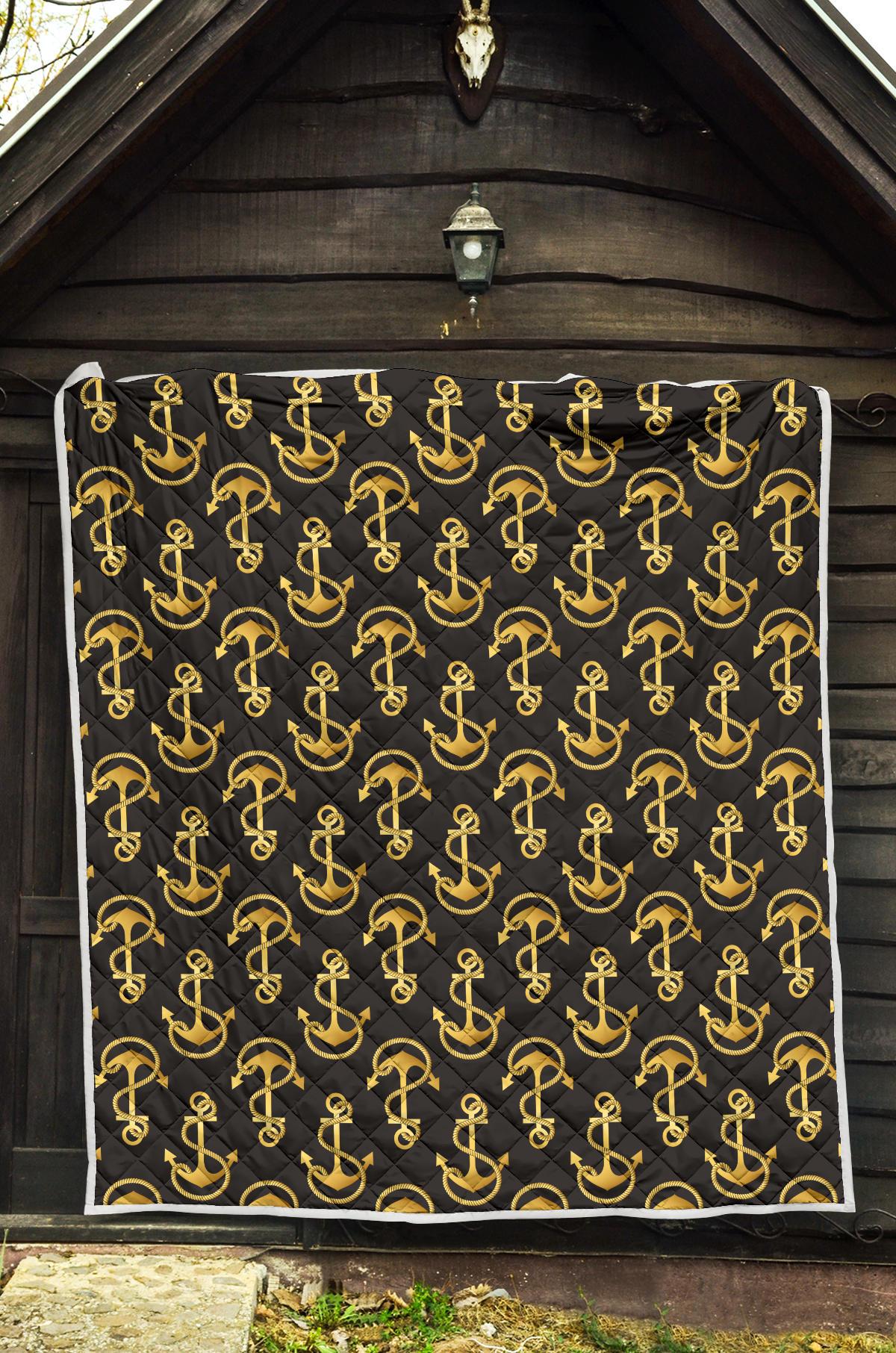 Anchor Gold Pattern Premium Quilt-JTAMIGO.COM