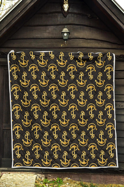 Anchor Gold Pattern Premium Quilt-JTAMIGO.COM