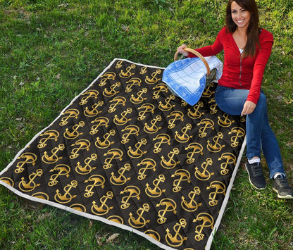 Anchor Gold Pattern Premium Quilt-JTAMIGO.COM