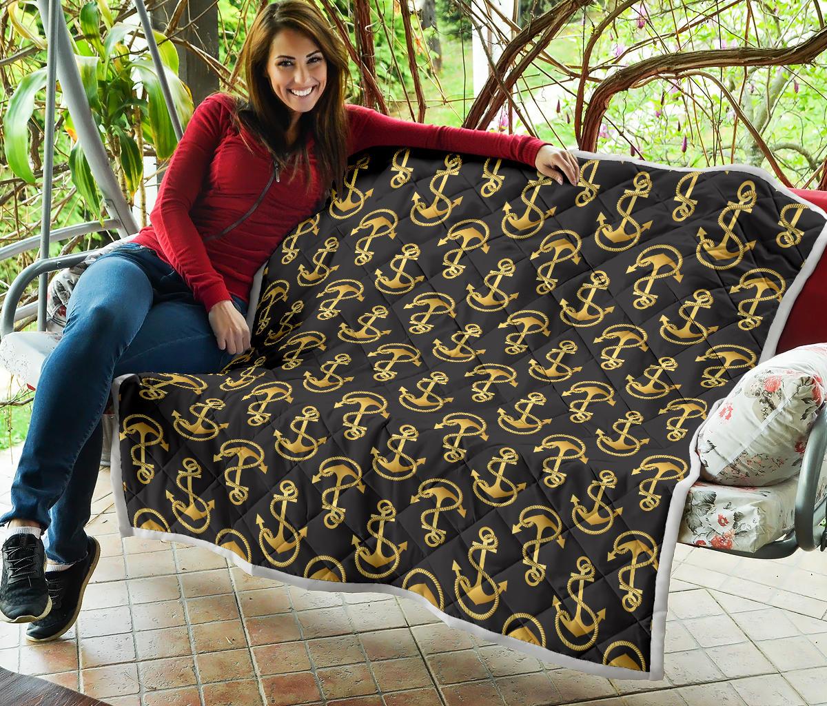 Anchor Gold Pattern Premium Quilt-JTAMIGO.COM