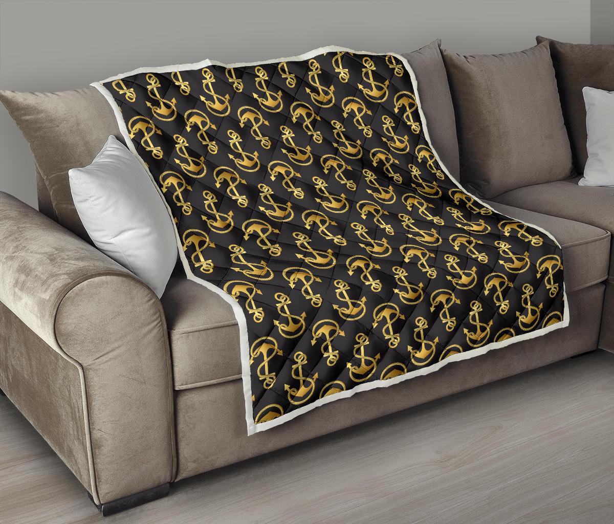 Anchor Gold Pattern Premium Quilt-JTAMIGO.COM
