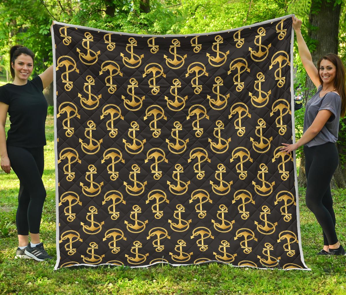 Anchor Gold Pattern Premium Quilt-JTAMIGO.COM