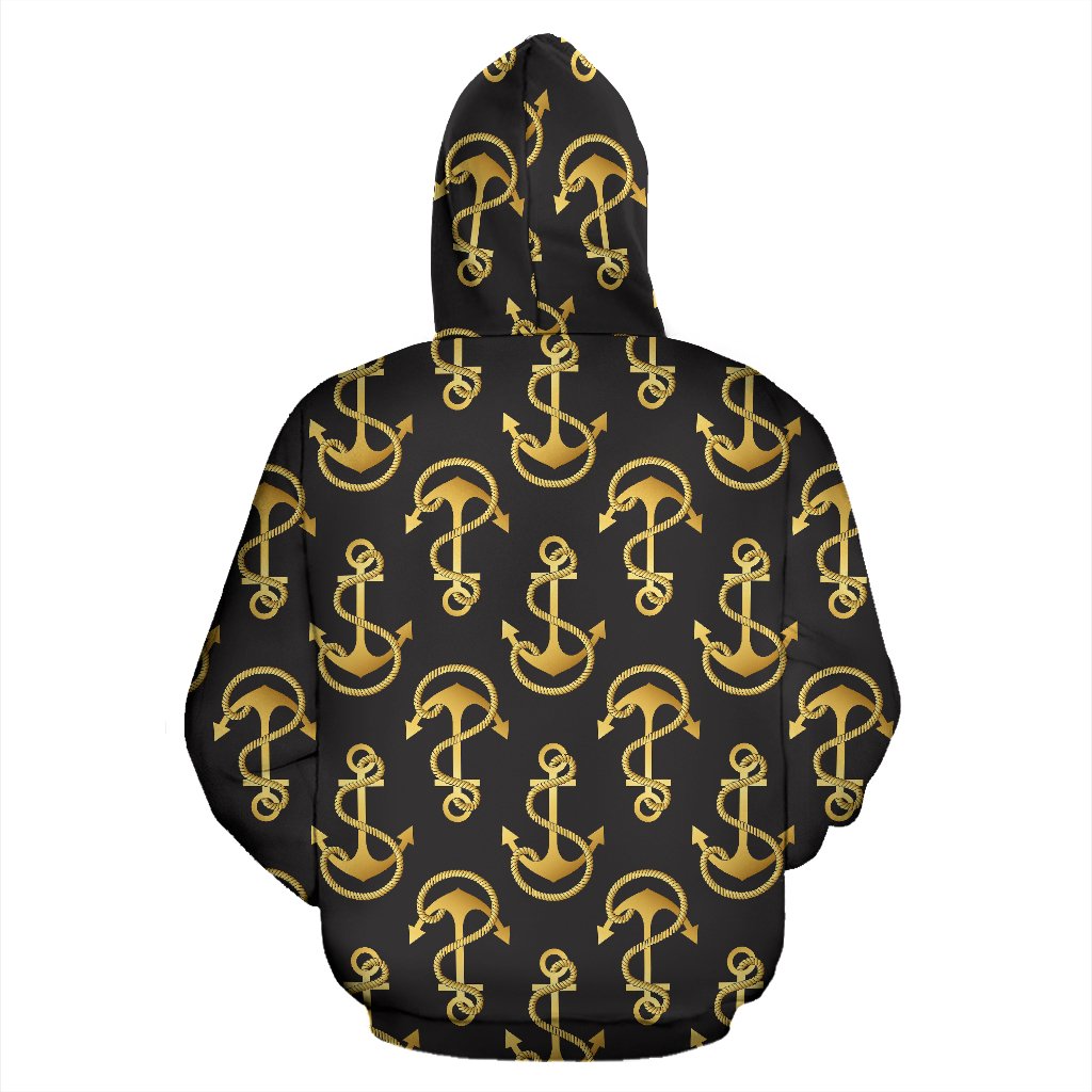 Anchor Gold Pattern Pullover Hoodie