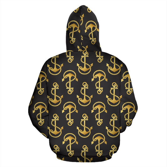 Anchor Gold Pattern Pullover Hoodie