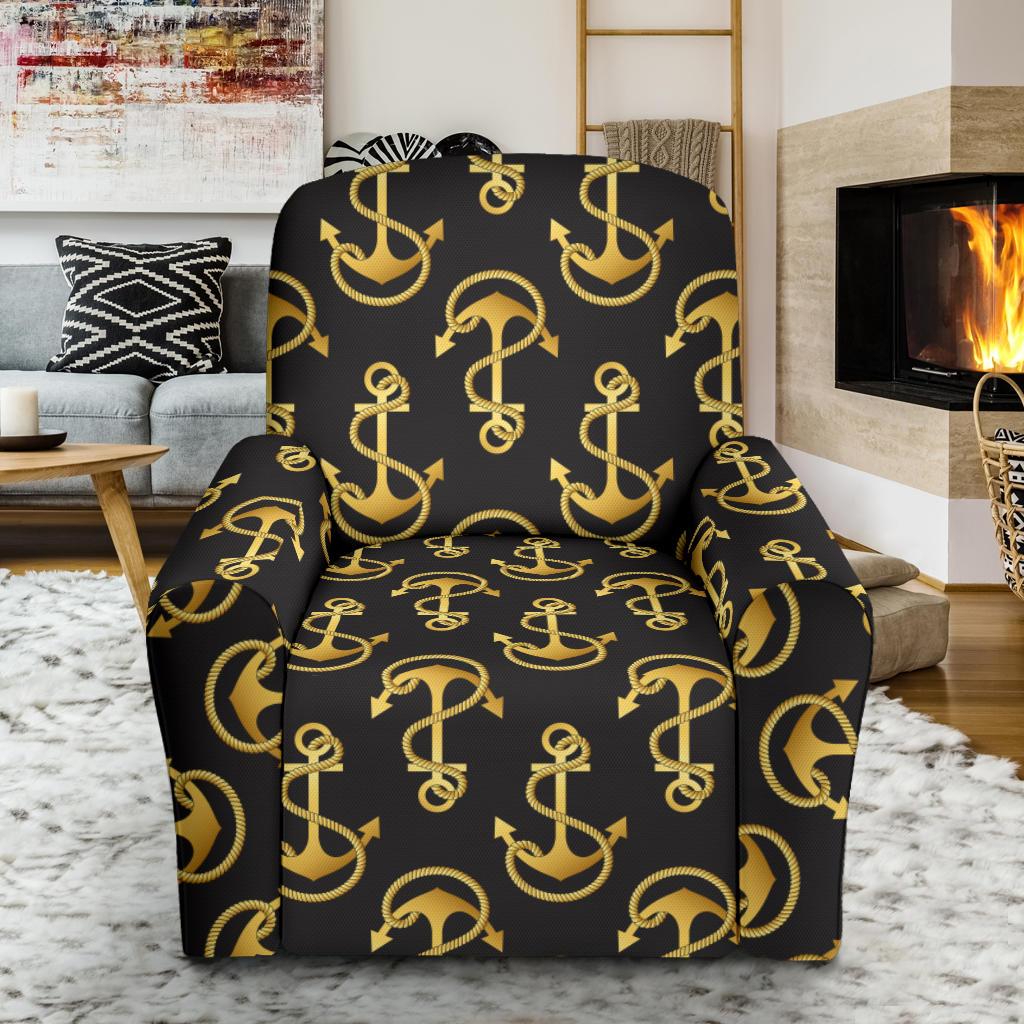 Anchor Gold Pattern Single Sofa Slipcover -JTAMIGO.COM