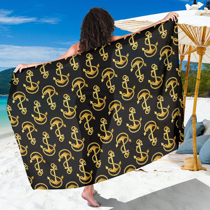 Anchor Gold Pattern Sarong Pareo Wrap