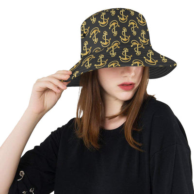 Anchor Gold Pattern Unisex Bucket Hat