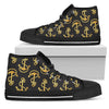 Anchor Gold Pattern Women High Top Shoes