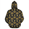 Anchor Gold Pattern Zip Up Hoodie