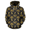Anchor Gold Pattern Zip Up Hoodie