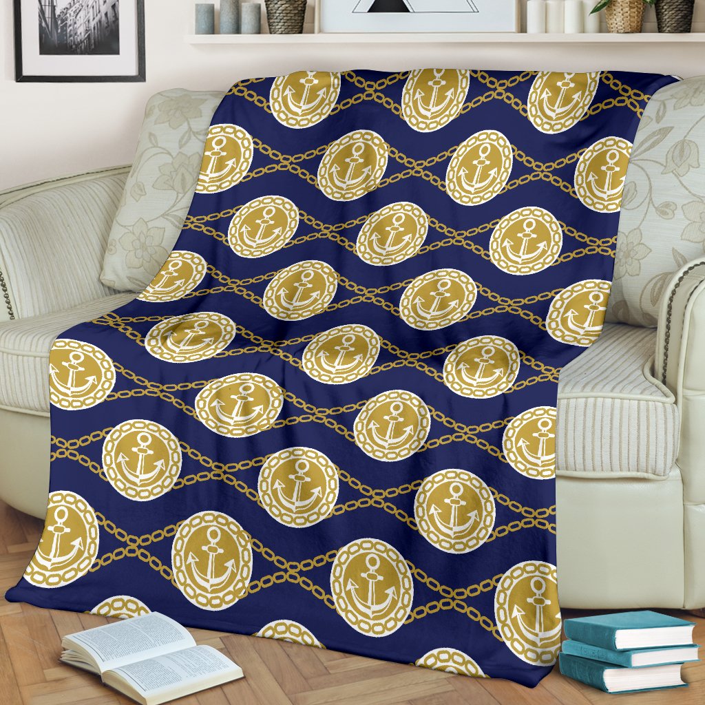 Anchor Luxury Pattern Fleece Blanket