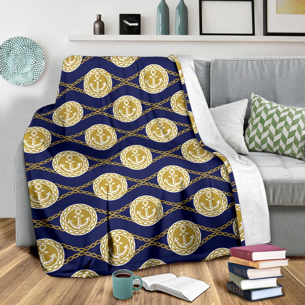 Anchor Luxury Pattern Fleece Blanket