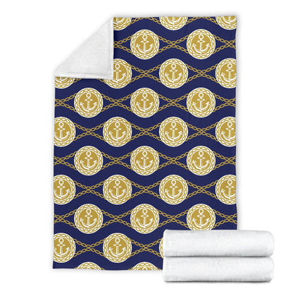 Anchor Luxury Pattern Fleece Blanket