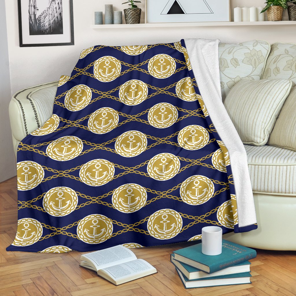 Anchor Luxury Pattern Fleece Blanket