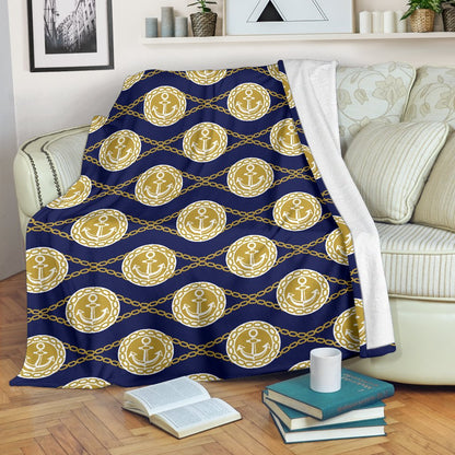 Anchor Luxury Pattern Fleece Blanket