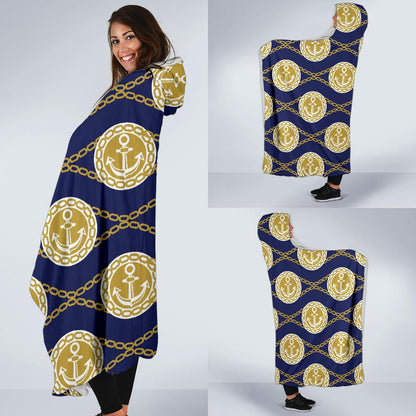 Anchor Luxury Pattern Hooded Blanket-JTAMIGO.COM