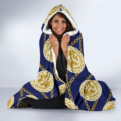 Anchor Luxury Pattern Hooded Blanket-JTAMIGO.COM