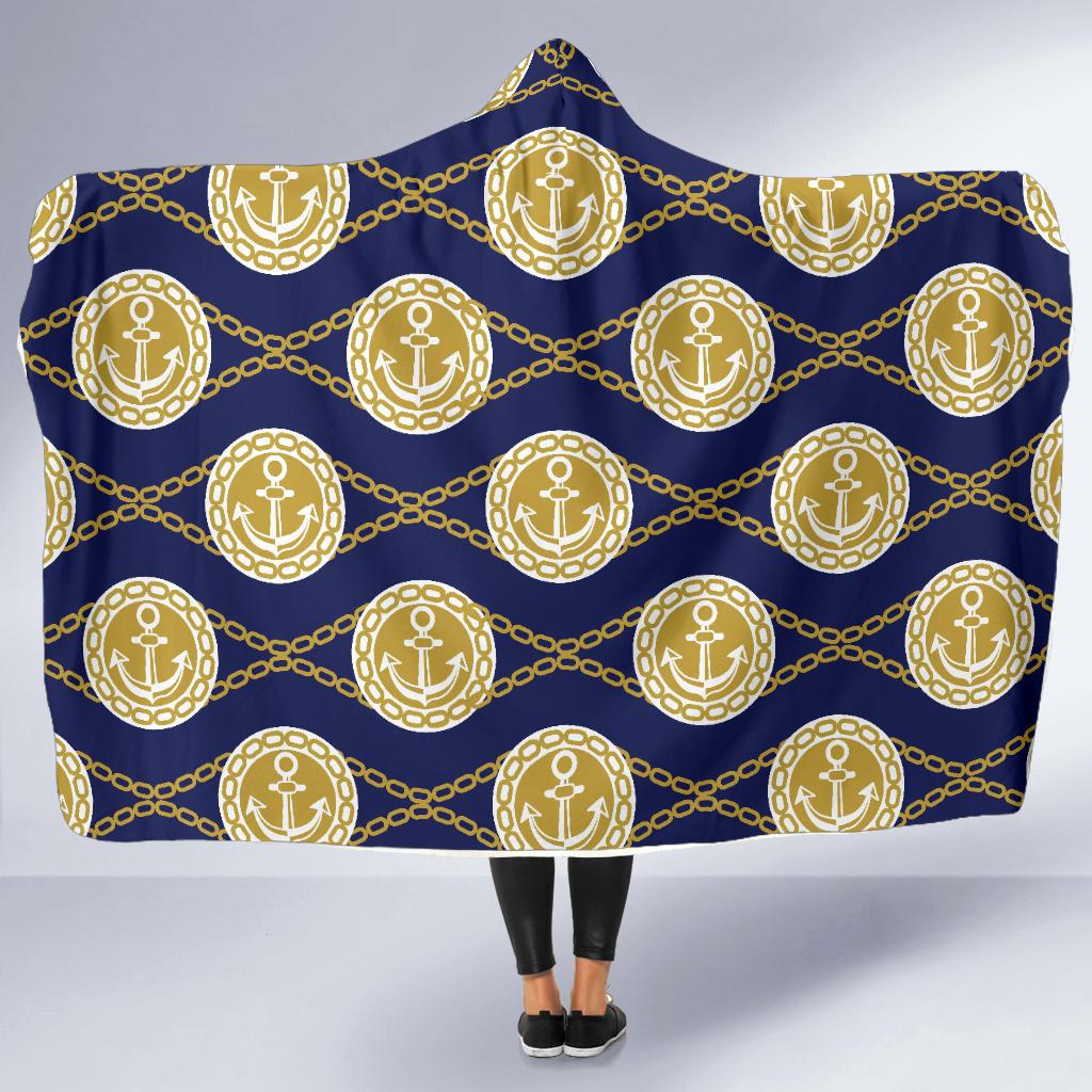 Anchor Luxury Pattern Hooded Blanket-JTAMIGO.COM