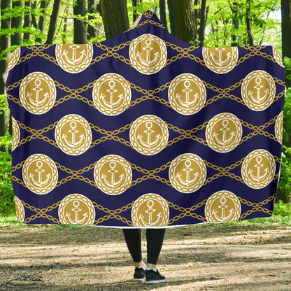 Anchor Luxury Pattern Hooded Blanket-JTAMIGO.COM