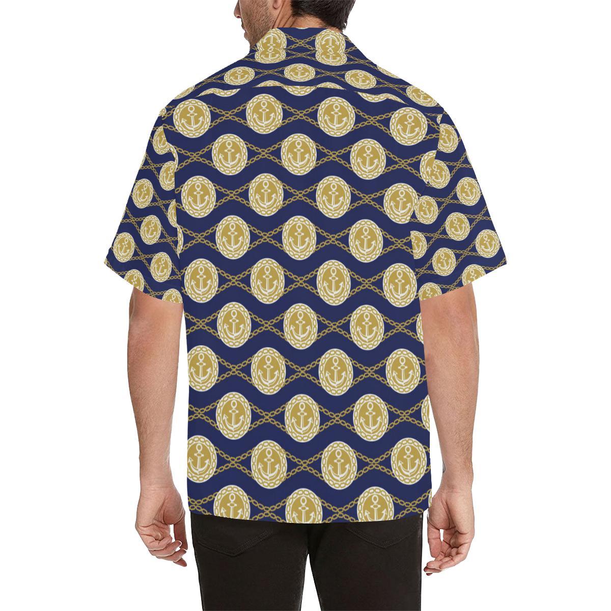 Anchor Luxury Pattern Men Aloha Hawaiian Shirt