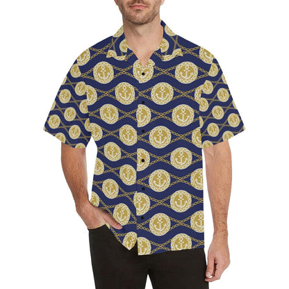 Anchor Luxury Pattern Men Aloha Hawaiian Shirt