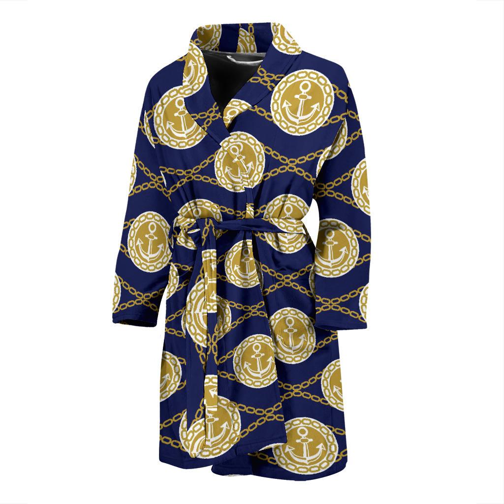 Anchor Luxury Pattern Men Bath Robe-JTAMIGO.COM