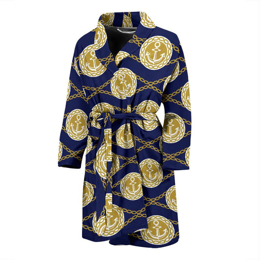 Anchor Luxury Pattern Men Bath Robe-JTAMIGO.COM