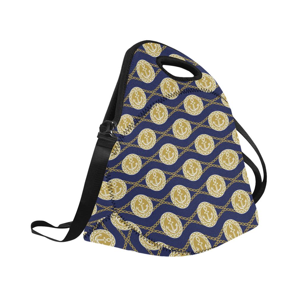 Anchor Luxury Pattern Neoprene Lunch Bag (Model 1669)(Large)-JTAMIGO.COM