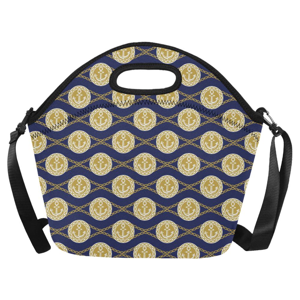 Anchor Luxury Pattern Neoprene Lunch Bag (Model 1669)(Large)-JTAMIGO.COM