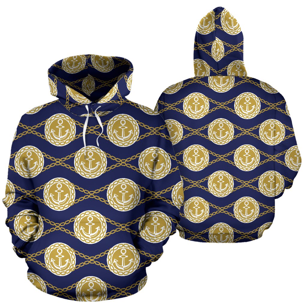 Anchor Luxury Pattern Pullover Hoodie