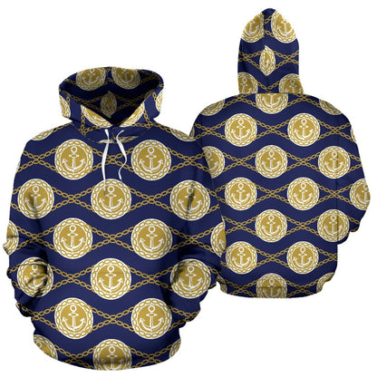 Anchor Luxury Pattern Pullover Hoodie